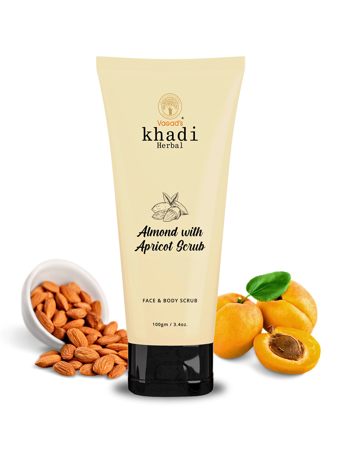

Vagads Khadi Almond With Apricot Face & Body Scrub - 100g, Beige
