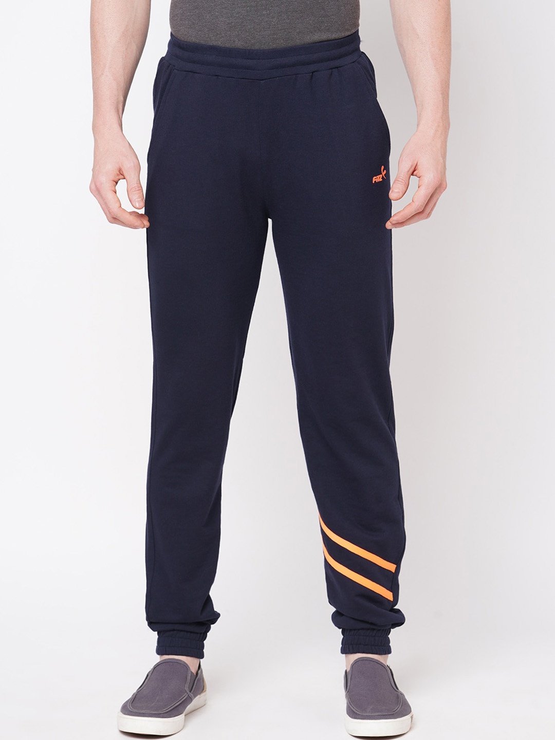 

FiTZ Men French Terry Slim-Fit Sports Joggers, Navy blue