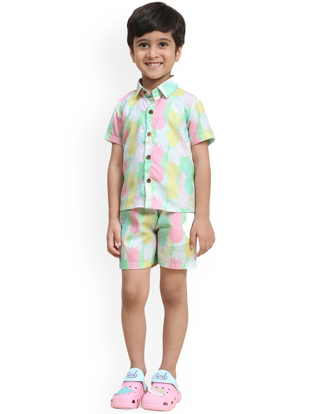 

BAESD Boys Printed Shirt & Shorts, Blue
