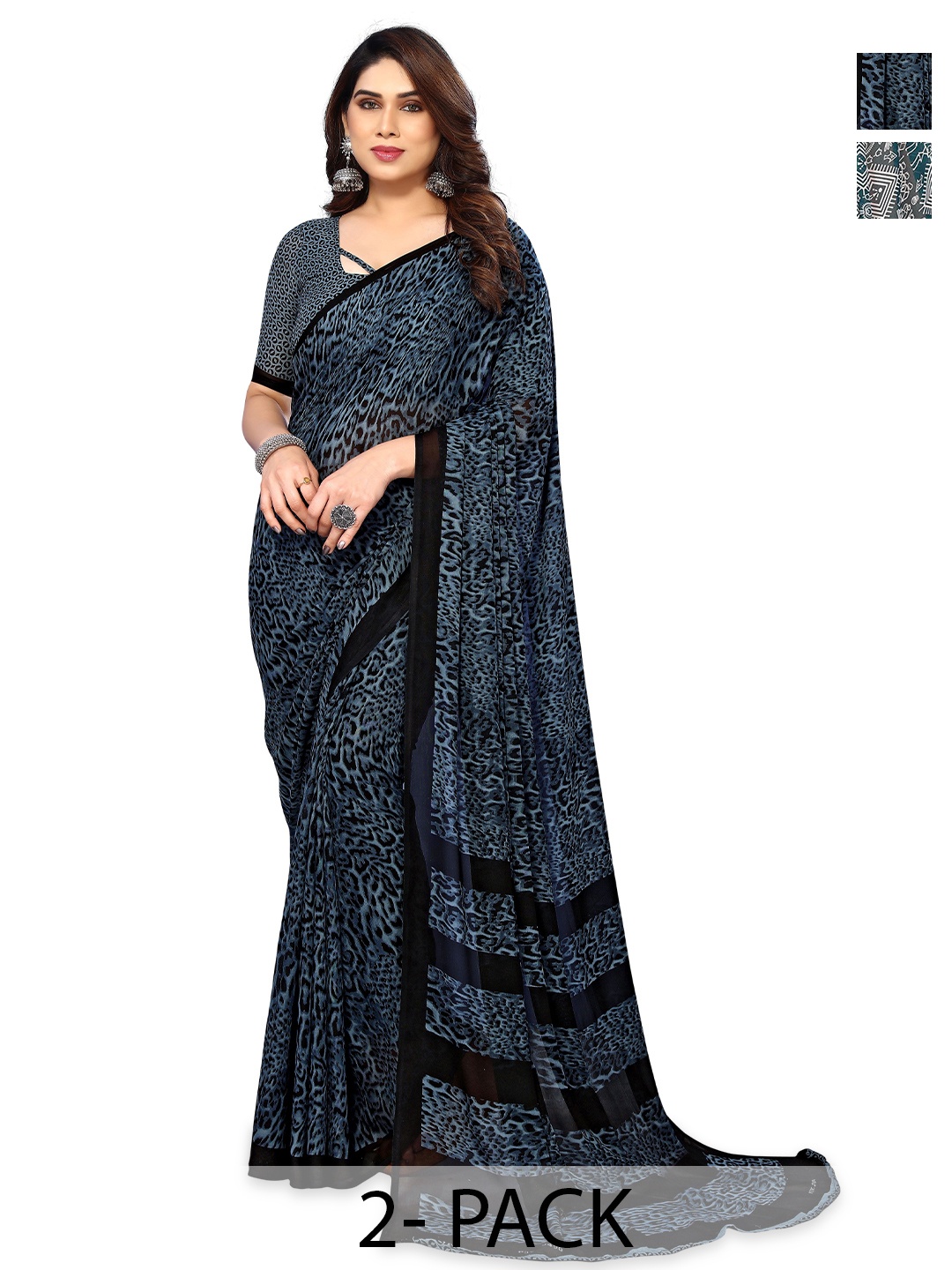 

ANAND SAREES Selection of 2 Warli Saree, Blue