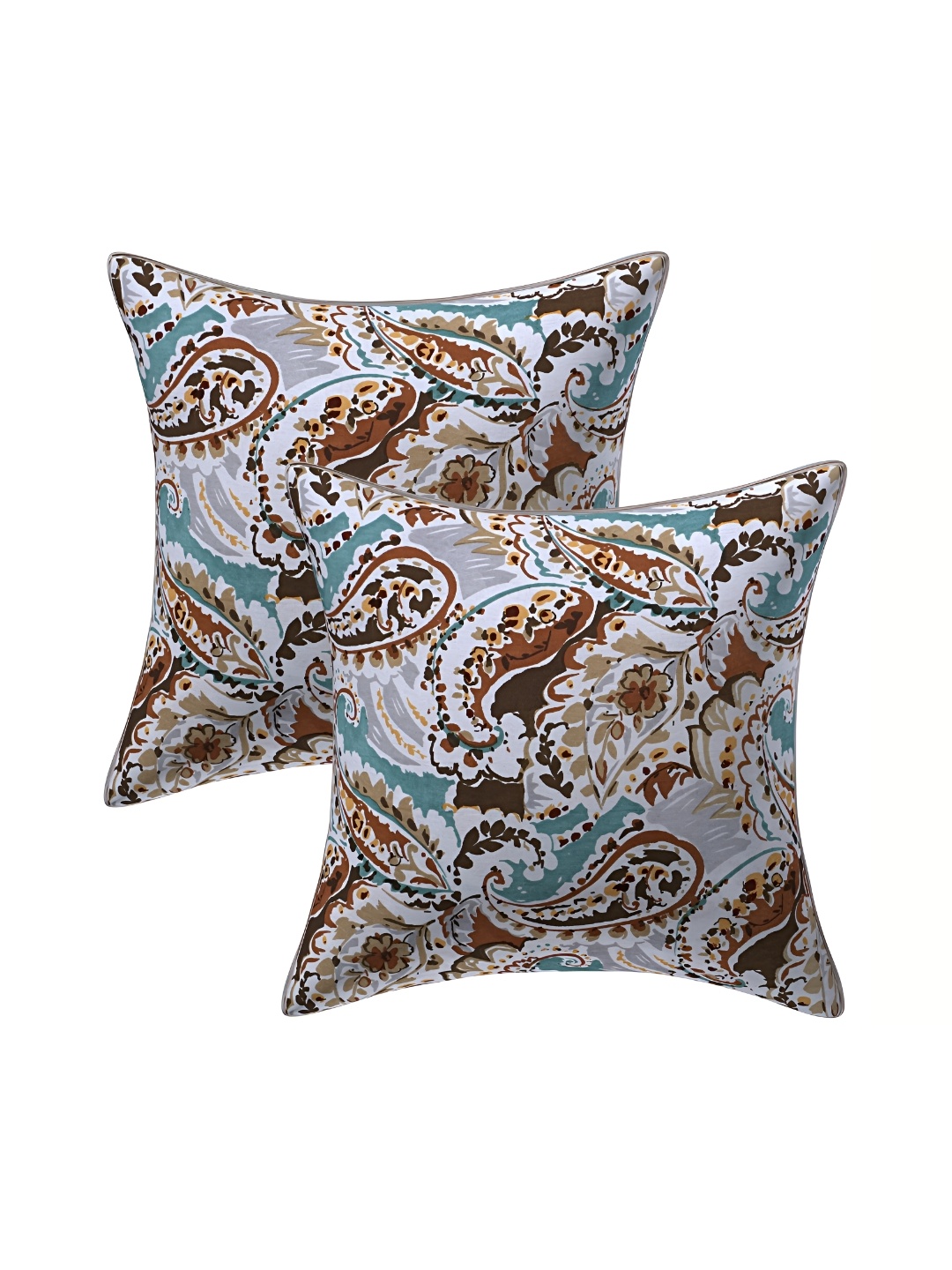 

Texstylers Brown Set of 2 Square Cushion Covers