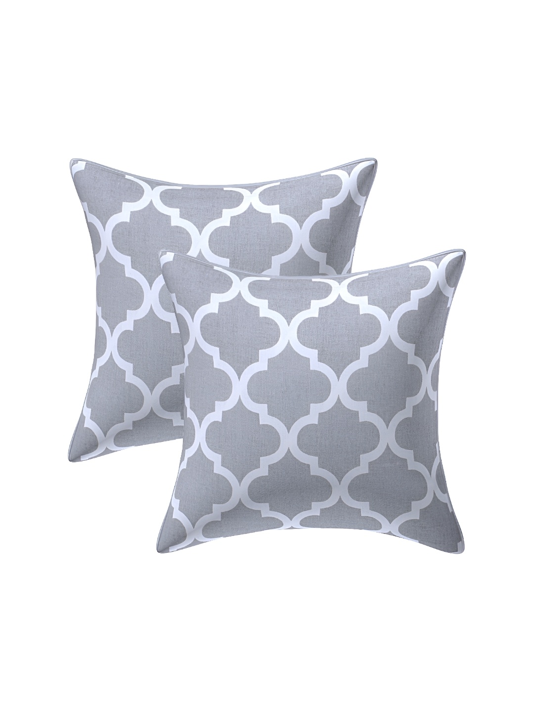 

Texstylers Grey Set of 2 Geometric Square Cushion Covers