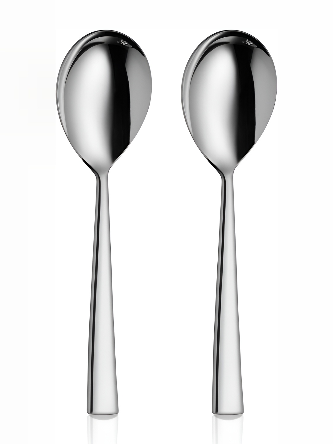 

Shri & Sam Lotus Silver Toned 2 Pcs Stainless Steel Plain Serving Spoons, Grey