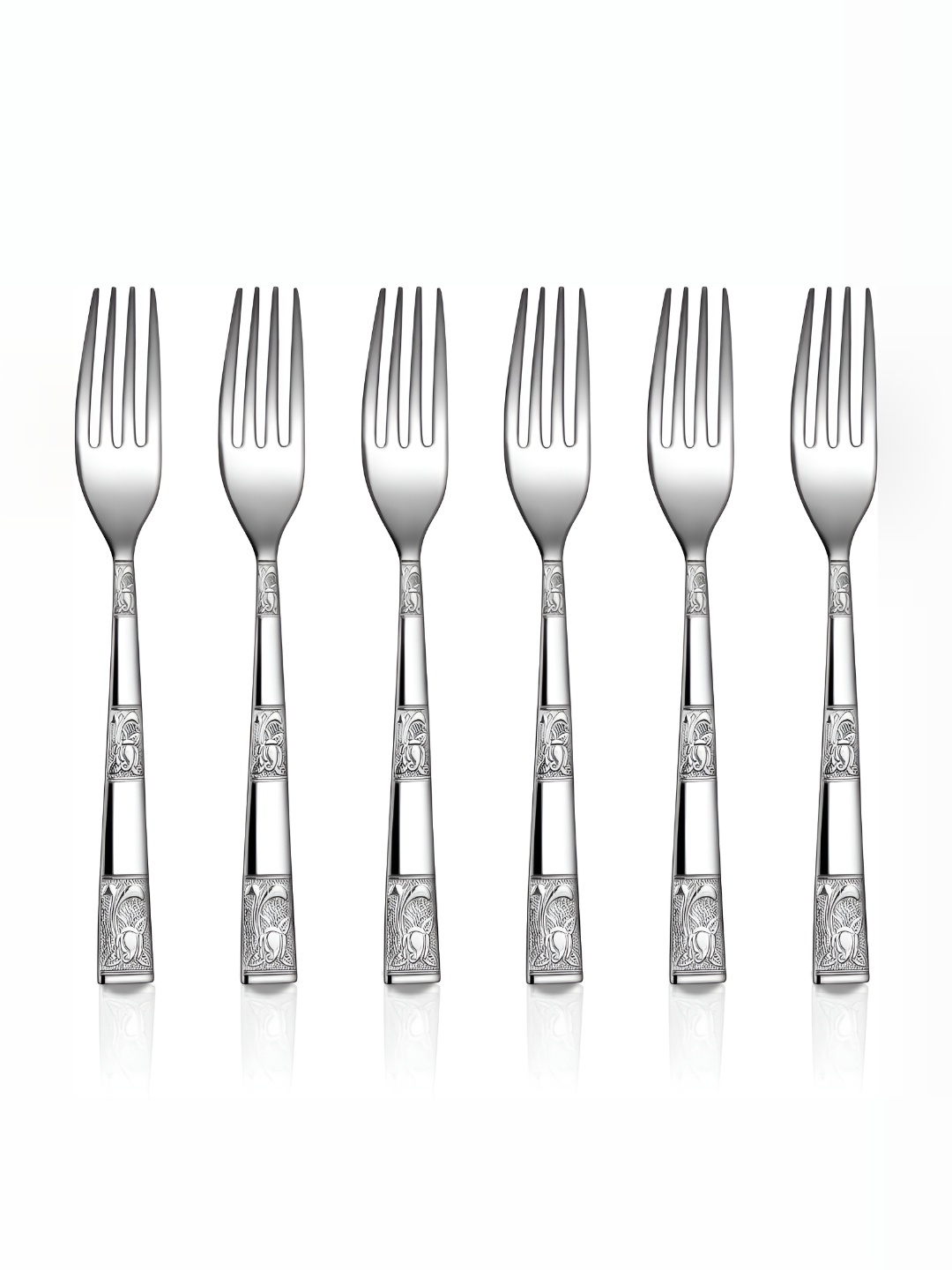 

Shri & Sam Lotus Silver Toned Textured Stainless Steel Dinner Forks