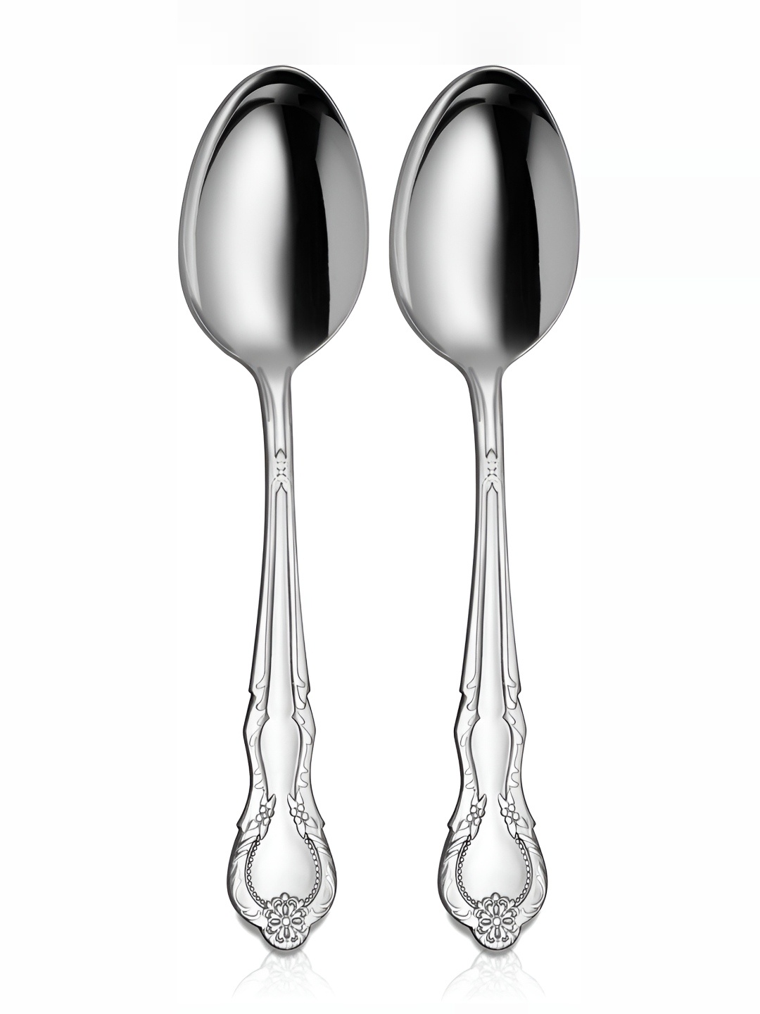 

Shri & Sam Silver-Toned 2 Pcs Stainless Steel Vintage Serving Spoons