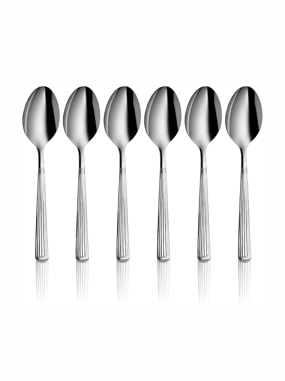 

Shri & Sam Silver Toned 6-Pcs Textured Stainless Steel Dessert Spoons