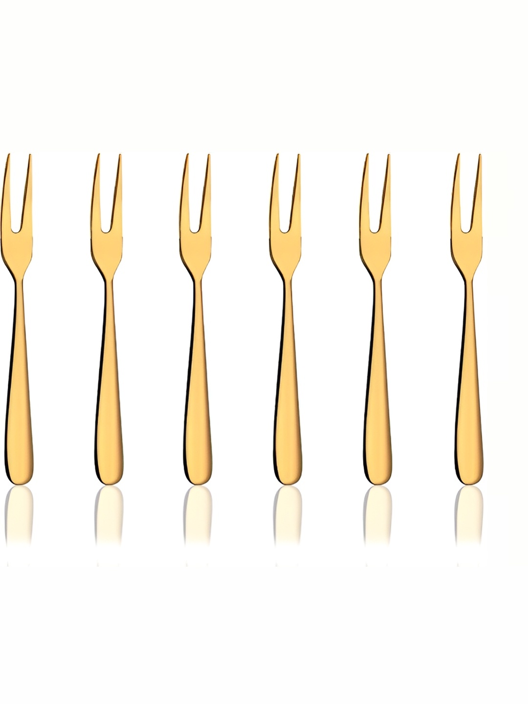 

Shri & Sam Set of 6 Monika Gold-Toned PVD Coating Stainless Steel Fruit Forks