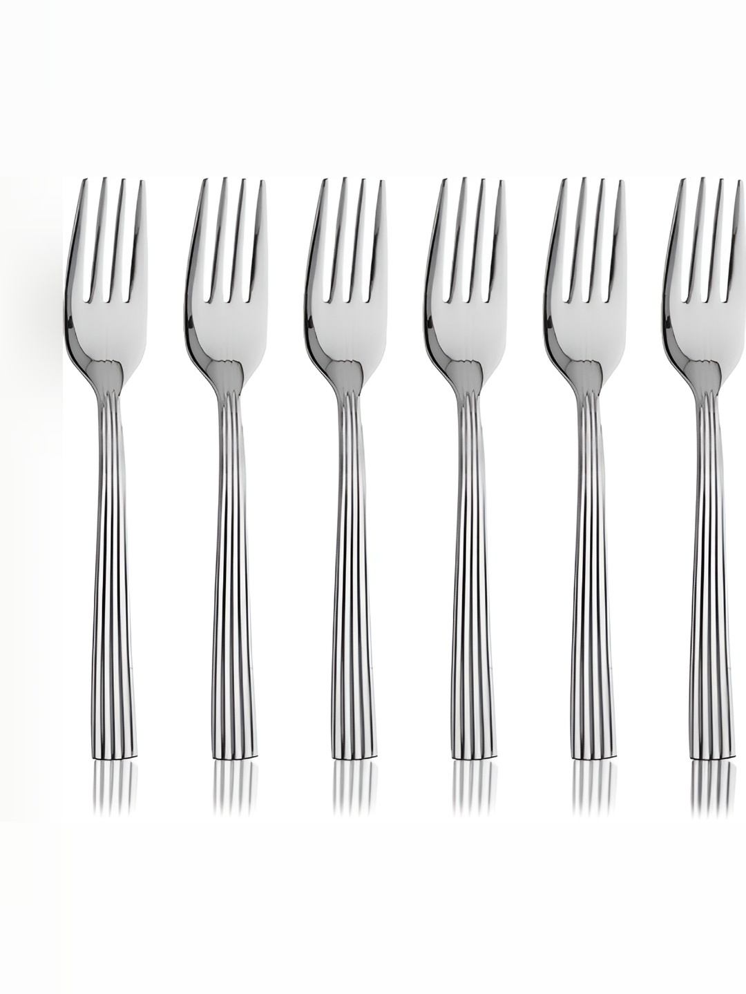 

Shri & Sam 6 Pieces Textured Stainless Steel Dinner Forks, Silver