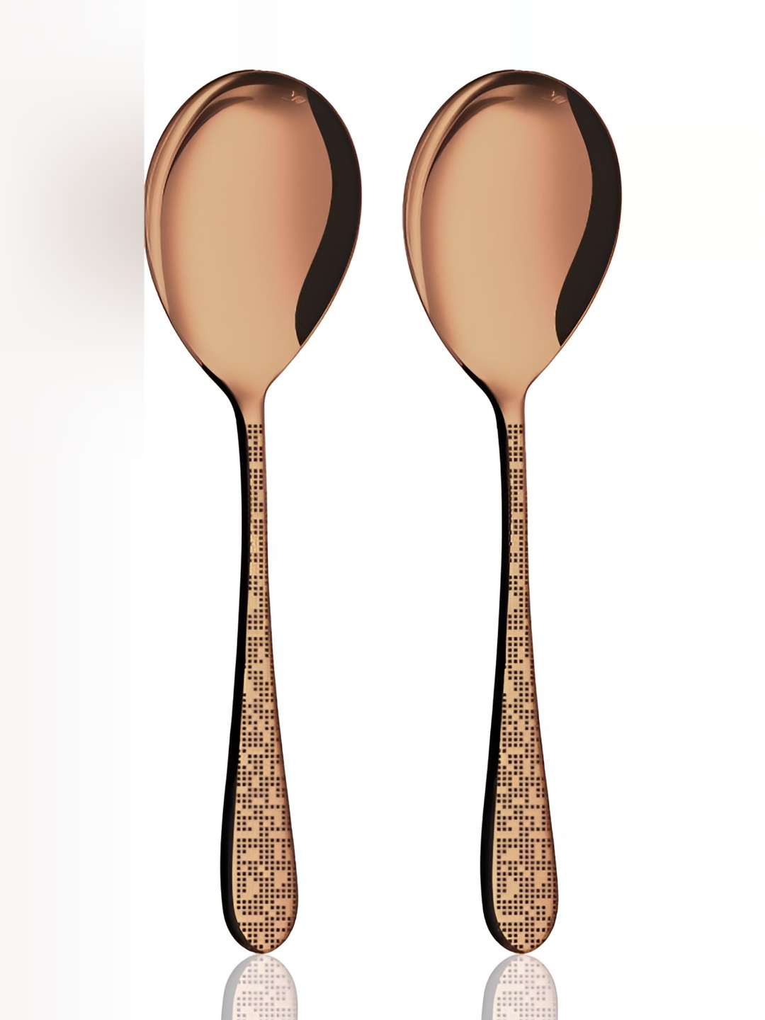 

Shri & Sam Rose Gold 2 Pieces Textured Stainless Steel Serving Spoons