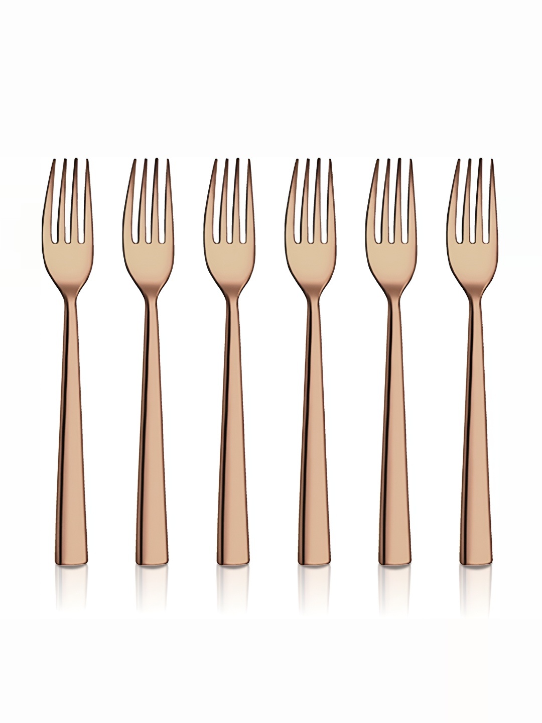

Shri & Sam Lotus 6-Pcs PVD Coating Stainless Steel Dessert Forks, Rose gold
