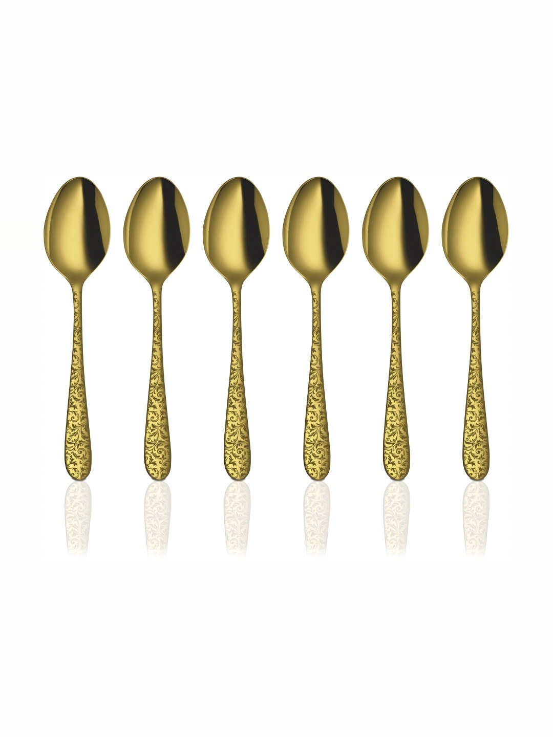 

Shri & Sam 6-Pcs Stainless Steel Dessert Spoons, Gold