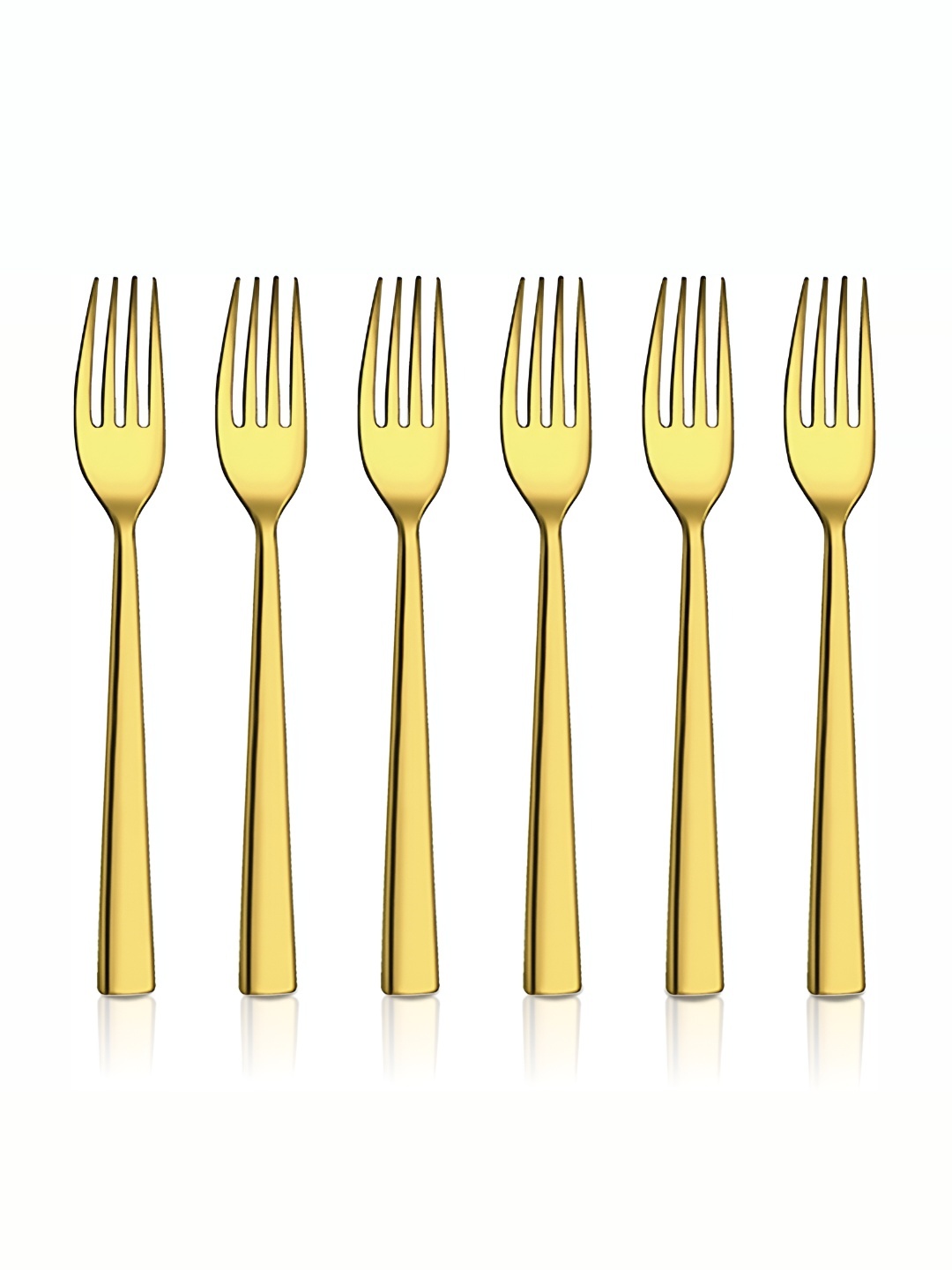 

Shri & Sam Lotus 6-Pcs PVD Coating Stainless Steel Dessert Forks, Gold