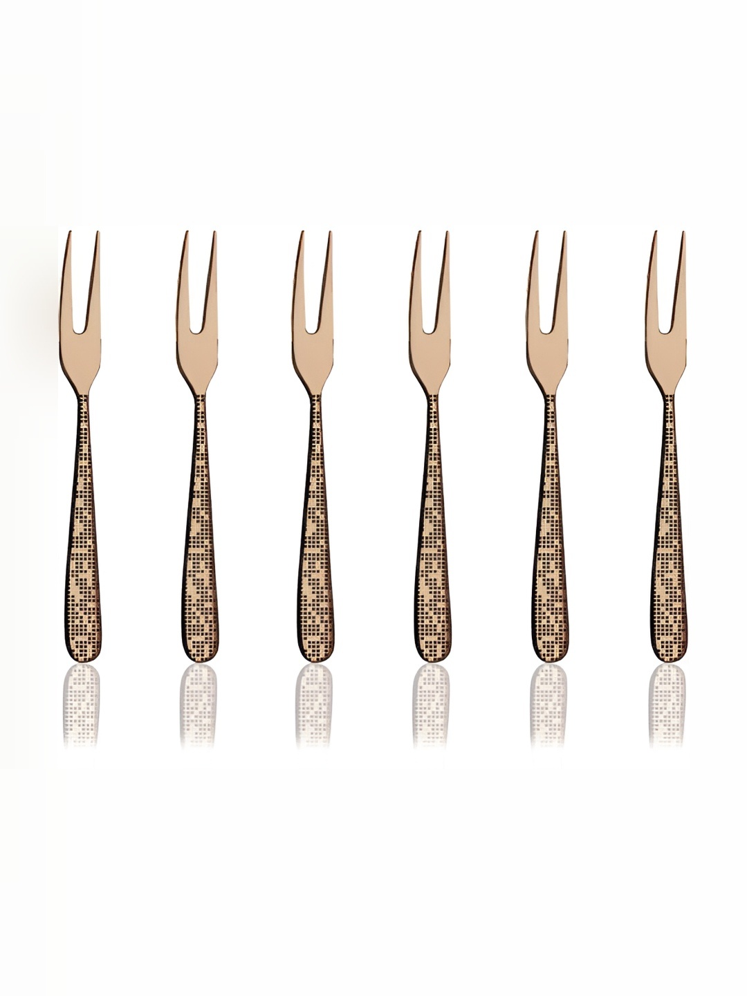 

Shri & Sam 6-Pcs Stainless Steel Fruit Forks, Rose gold