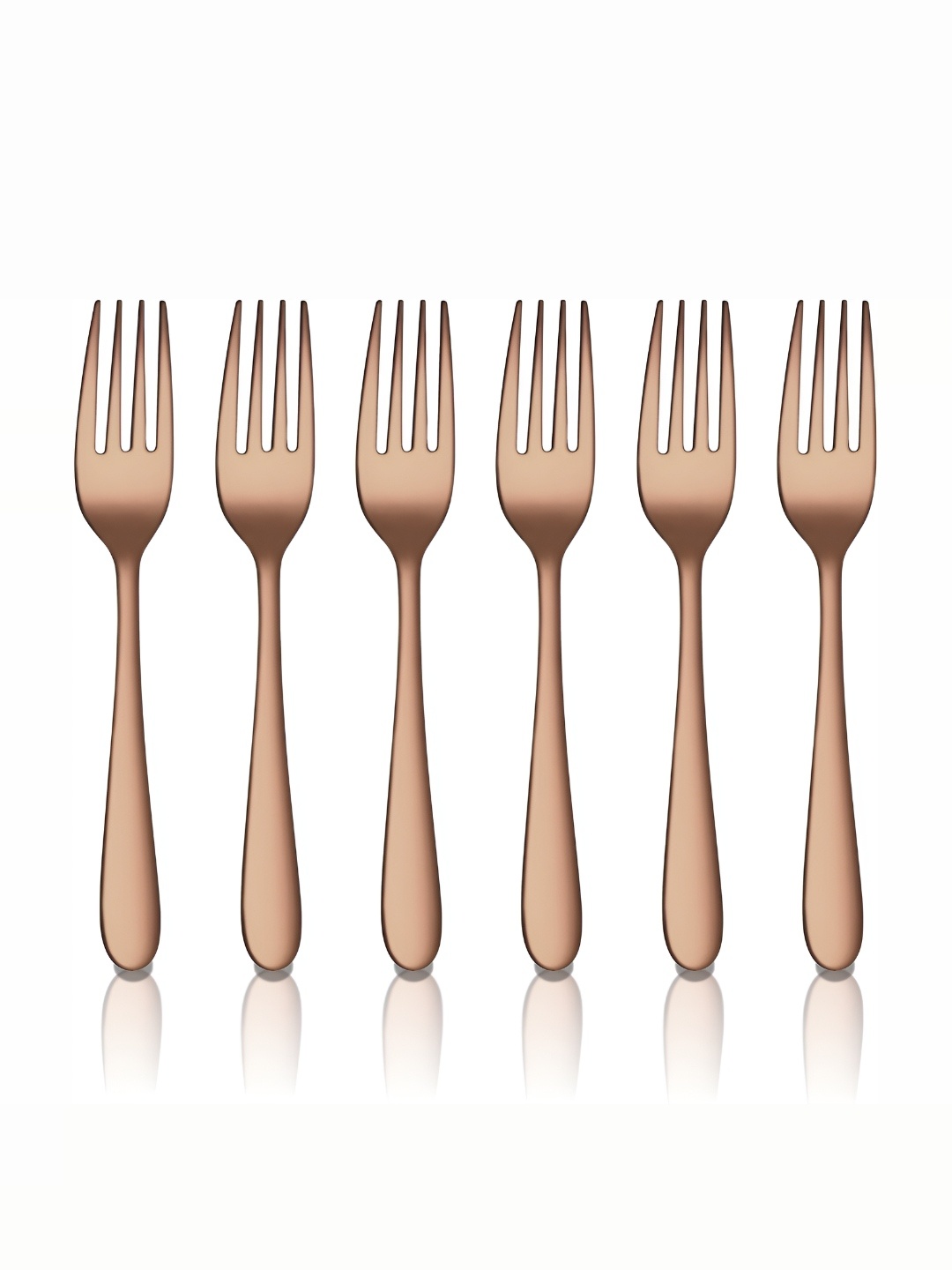 

Shri & Sam GoldToned 6 Pieces Stainless Steel Dinner Forks, Rose gold