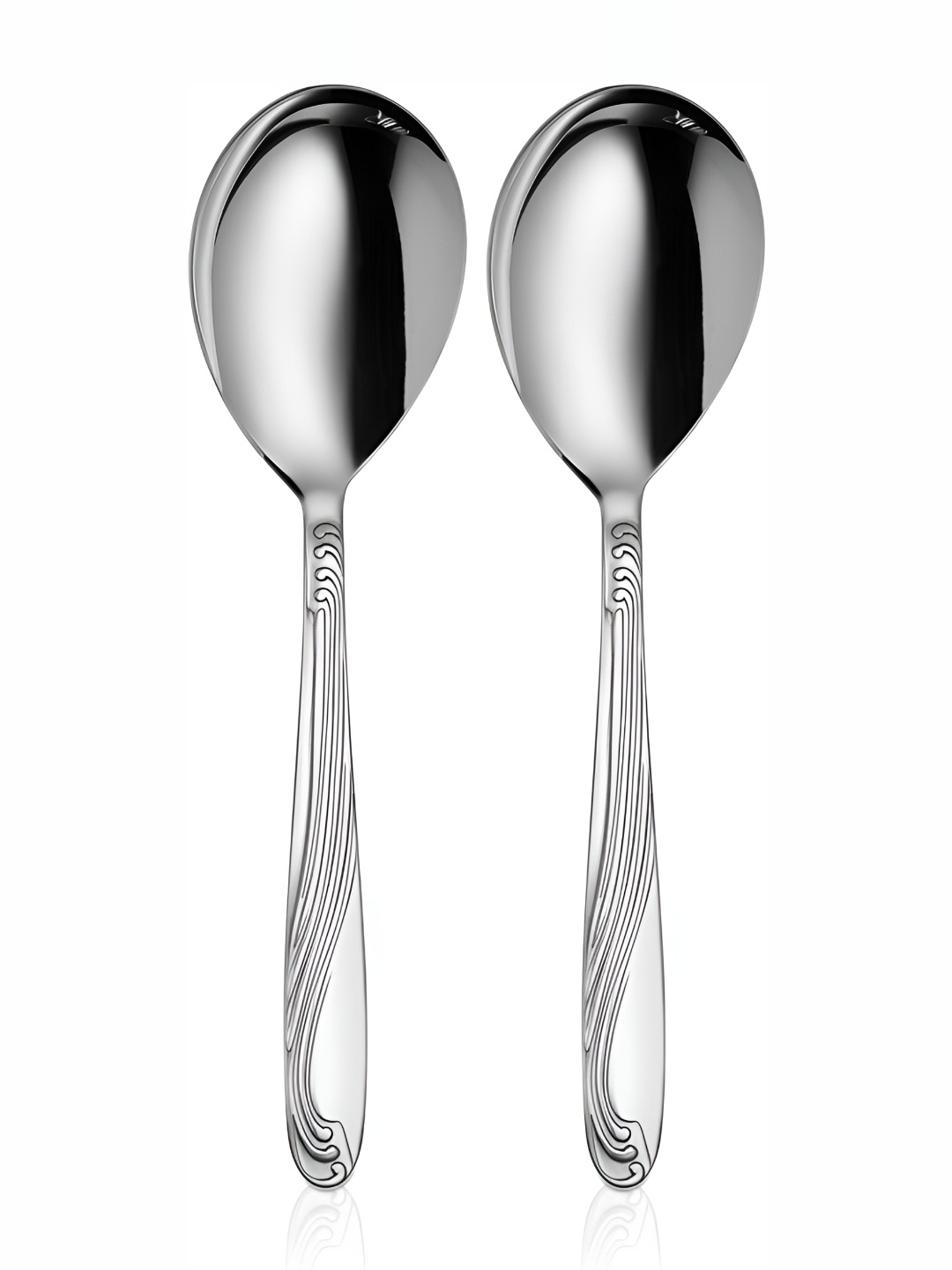 

Shri & Sam 2-pcs Stainless Steel Serving Spoons, Silver