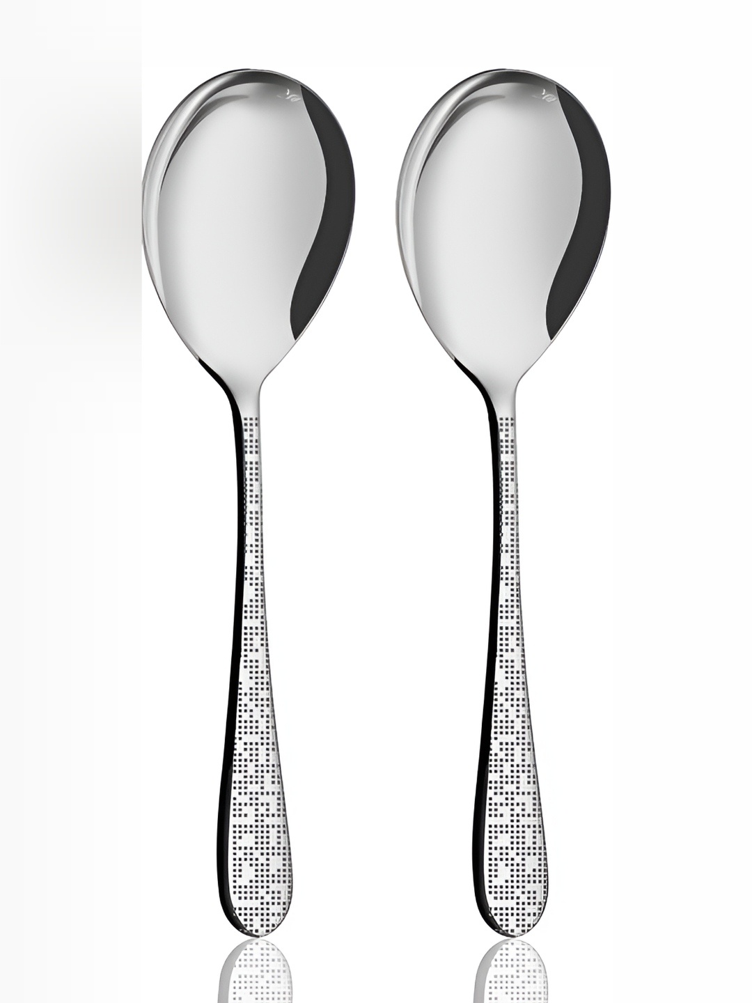 

Shri & Sam Monika Stainless Steel 2 Pieces Grey Serving Spoons, Silver