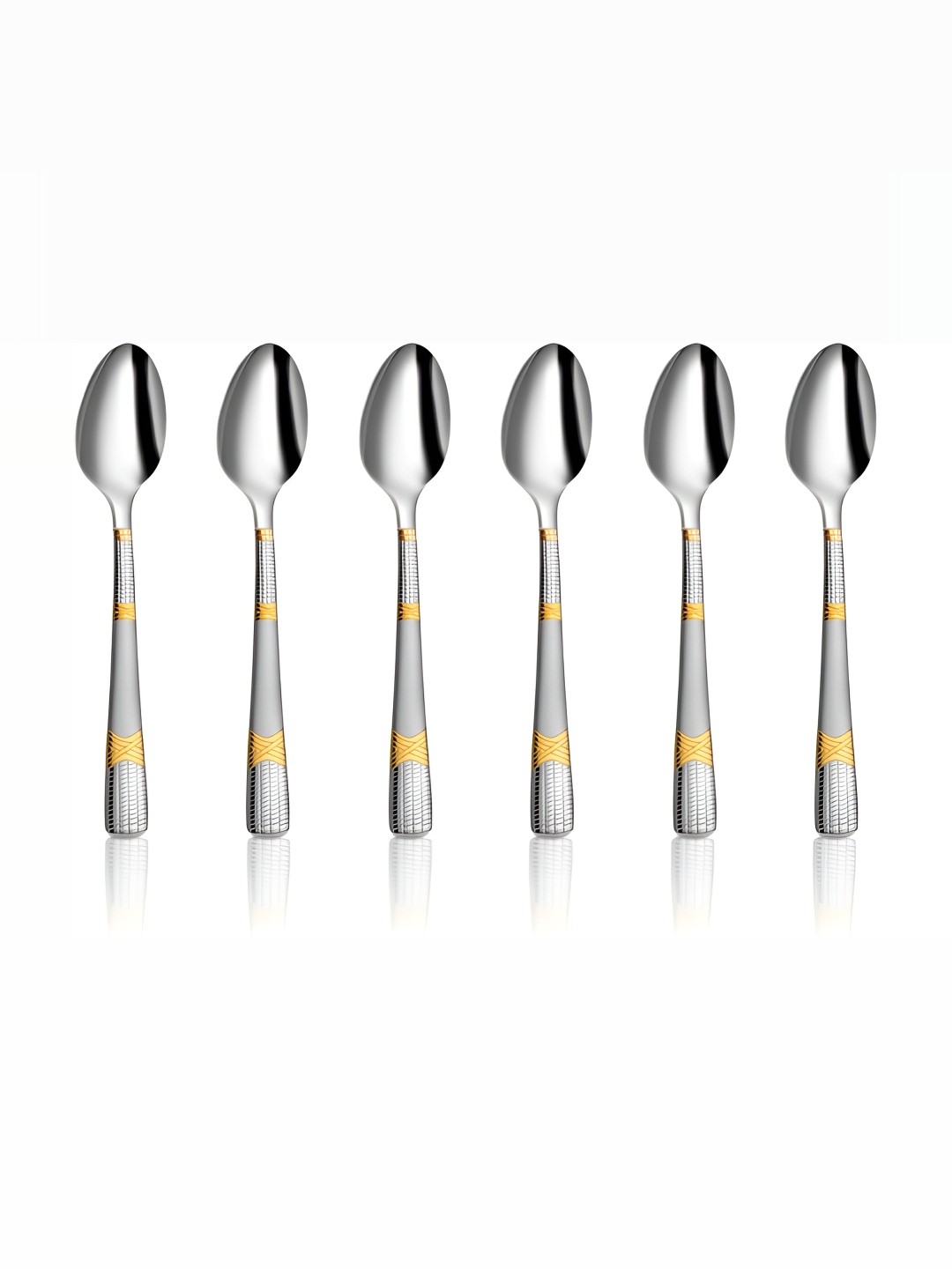 

Shri & Sam Lush Grey 6 Pieces Steel Dessert Spoons