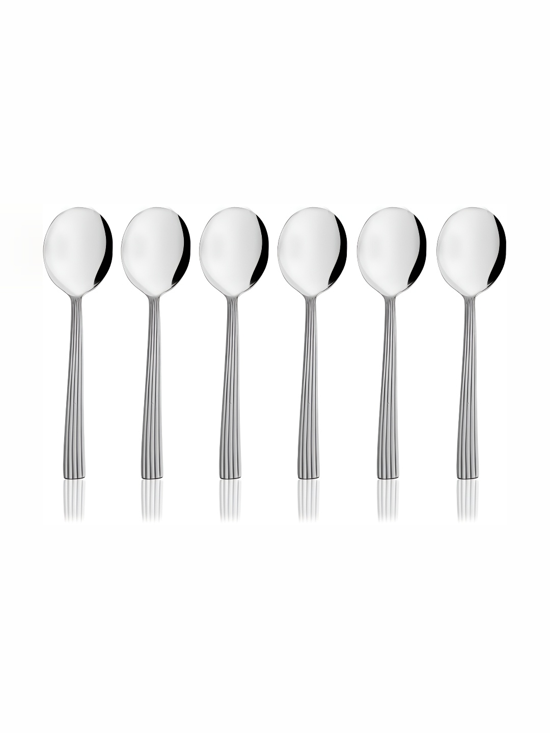 

Shri & Sam Shaffield Silver 6 Pieces Textured Stainless Steel Soup Spoons