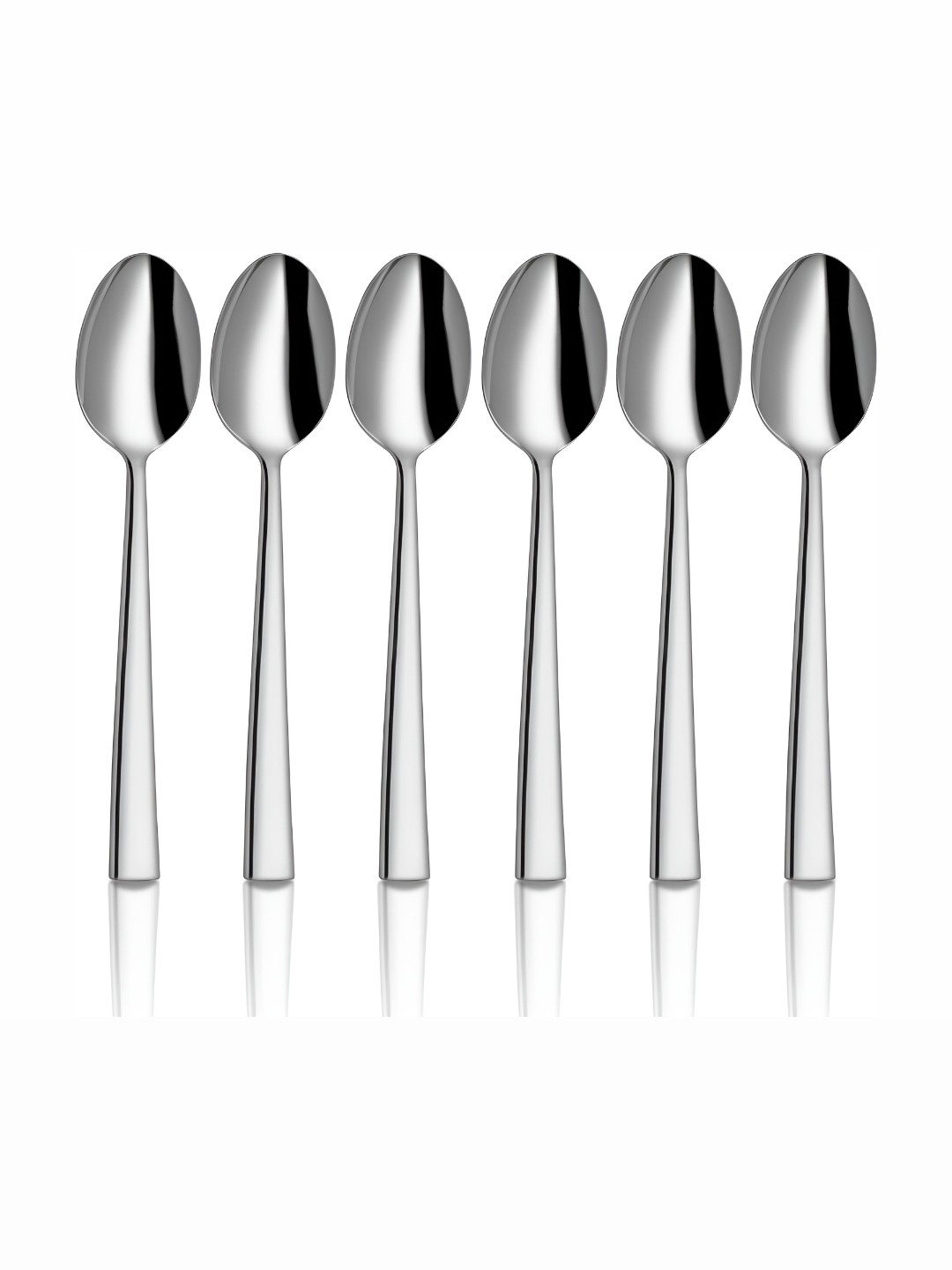 

Shri & Sam Lotus 6-Pcs Stainless Steel Dessert Spoons, Silver