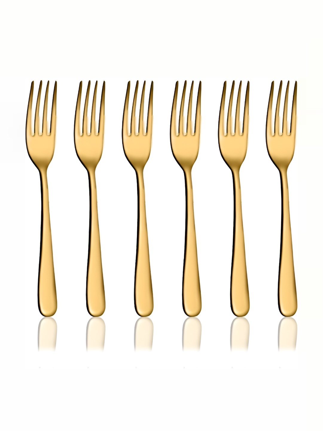 

Shri & Sam 6 Pieces Stainless Steel Dessert Fork, Gold