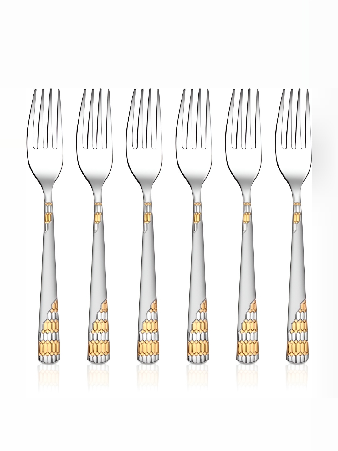 

Shri & Sam Silver toned & Gold-toned 6 Pcs Lavish Tea Fork Cutlery Set