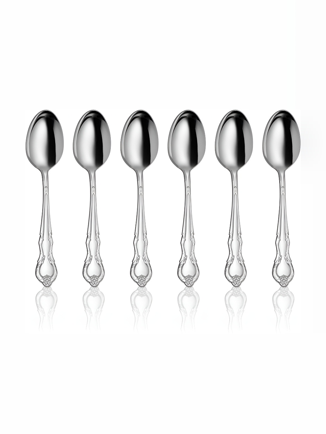 

Shri & Sam Silver toned 6-Pcs Stainless Vintage Steel Baby Spoon Cutlery Set, Grey