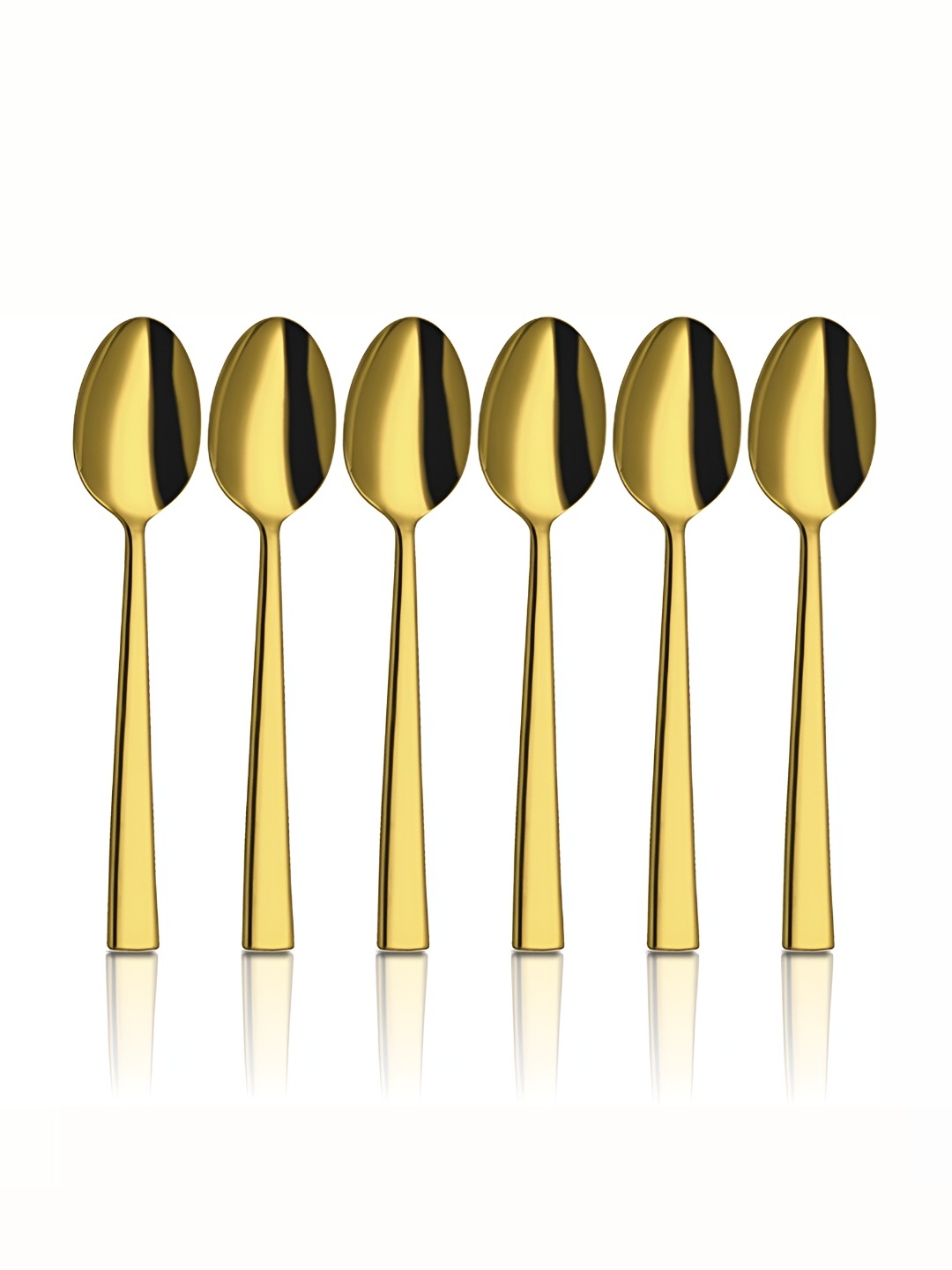 

Shri & Sam Lotus Gold-Toned 6 Pieces Stainless Steel Dessert Spoons