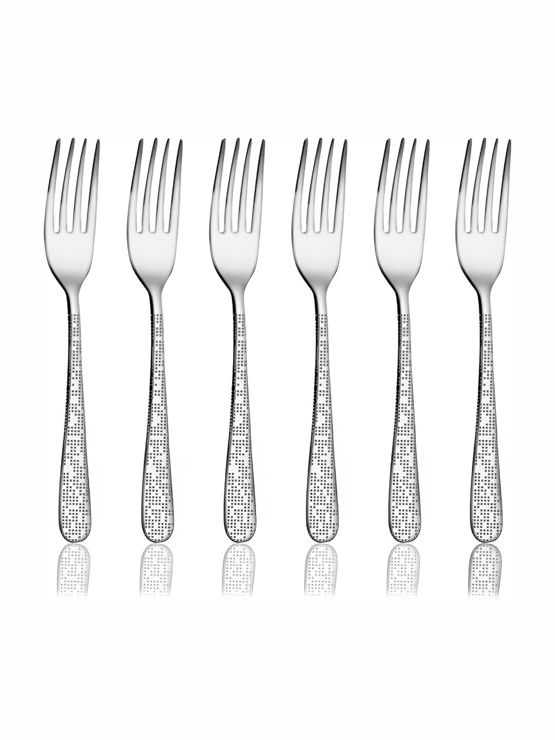 

Shri & Sam Silver toned 6 Pcs Stainless Steel Monika Laser Baby Fork Cutlery Set