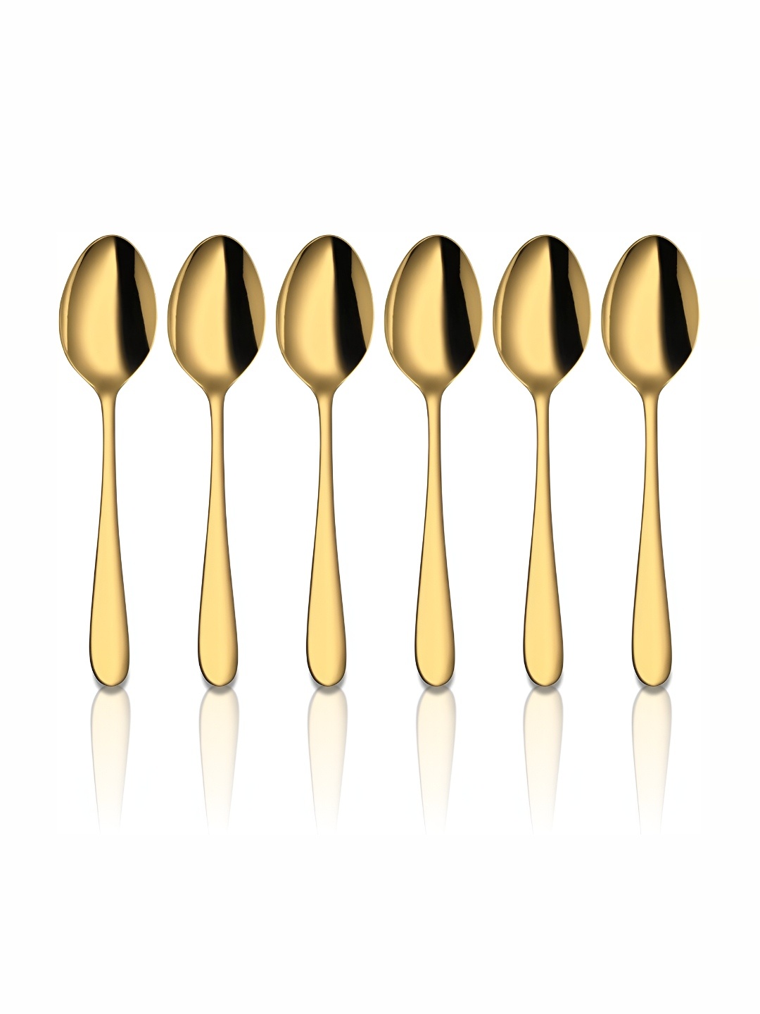 

Shri & Sam Jasmine 6 Pieces PVD Coating Stainless Steel Tea Spoons, Gold