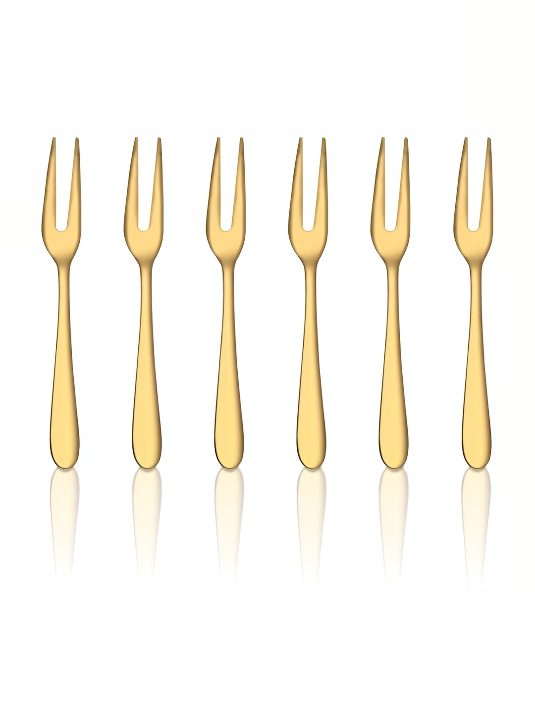 

Shri & Sam Silver Toned 6 Pieces Stainless Steel PVD Coating Fruit Forks, Gold