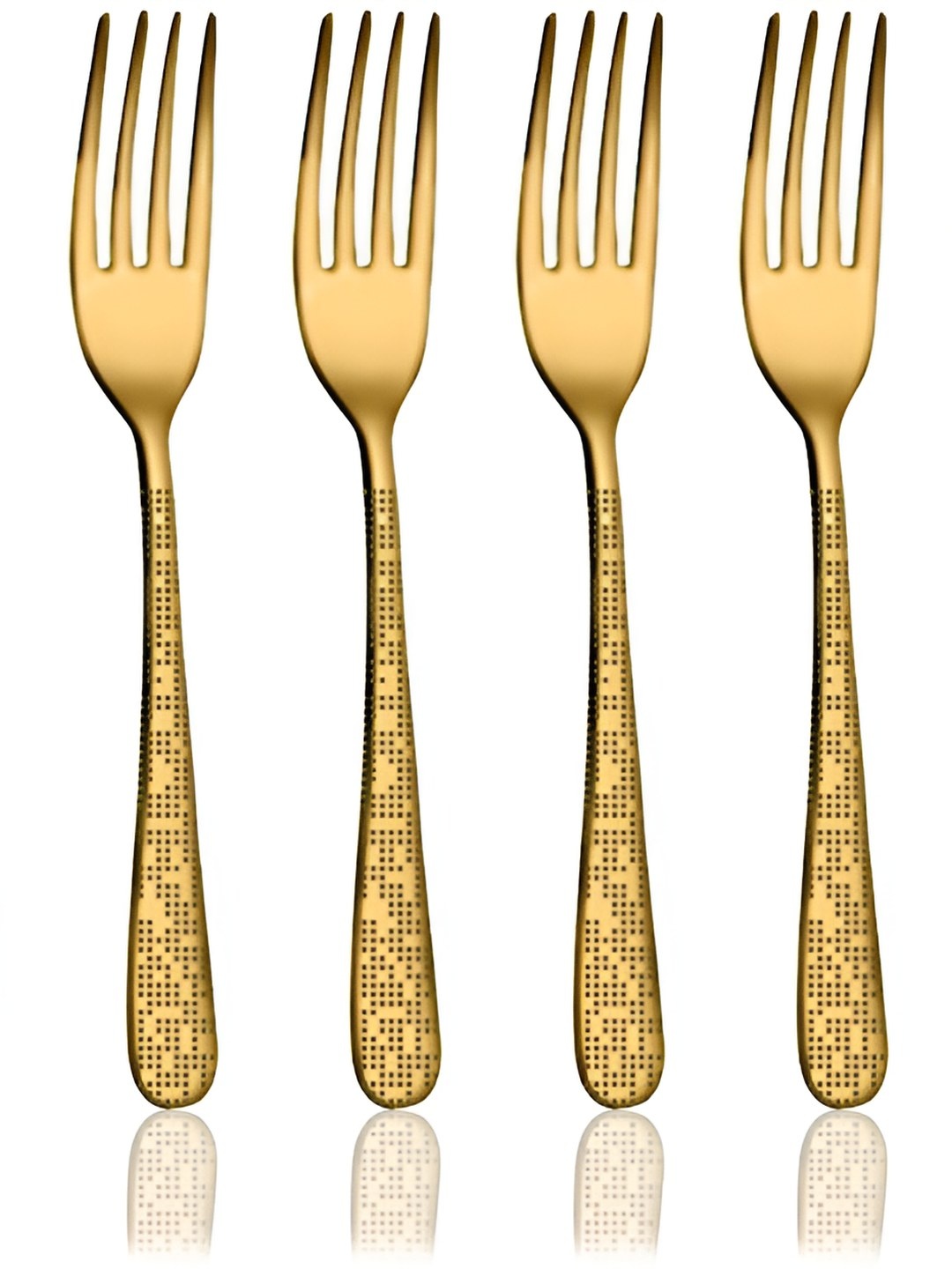 

Shri & Sam Gold Toned 6 Pcs PVD Coating with Laser Stainless Steel Baby Fork