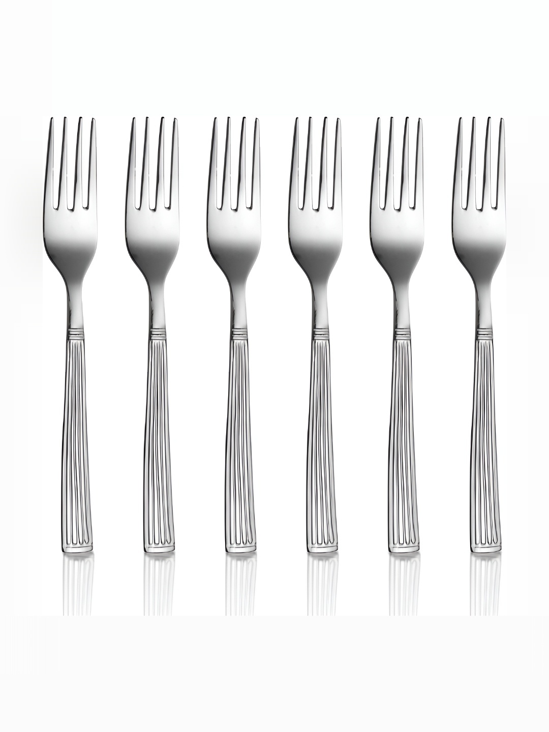 

Shri & Sam Silver-Toned 6 Pieces Stainless Steel Dessert Forks, Grey