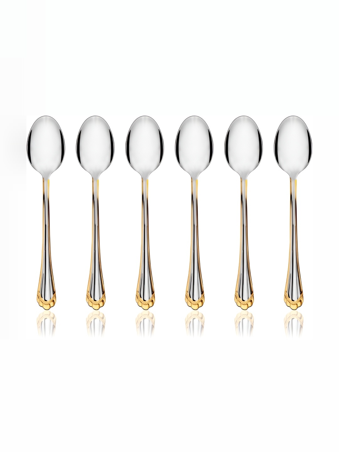 

Shri & Sam Feather Silver & Gold Toned 6 Pieces Stainless Steel Teaspoons
