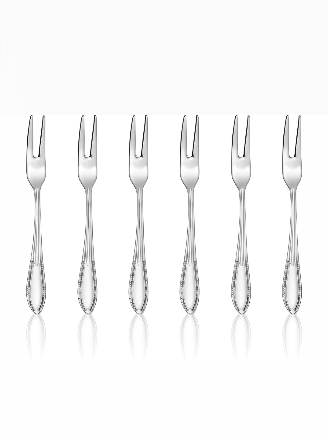 

Shri & Sam Spark Silver-Toned 6Pcs Textured Stainless Steel Fruit Forks