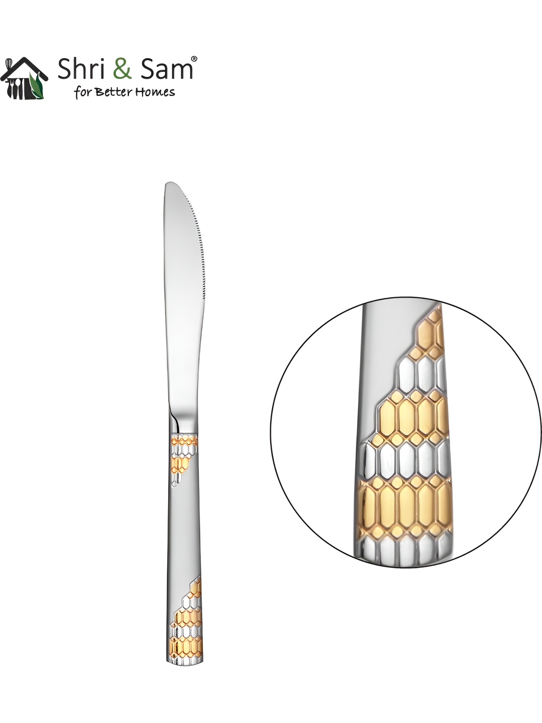 

Shri & Sam SilverToned 2 Pieces Stainless Steel Dessert Knife, Silver