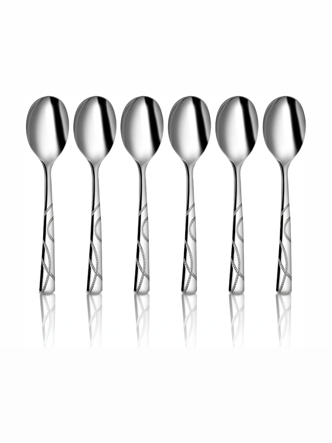 

Shri & Sam 6-pcs Stainless Steel Dessert Spoons, Silver