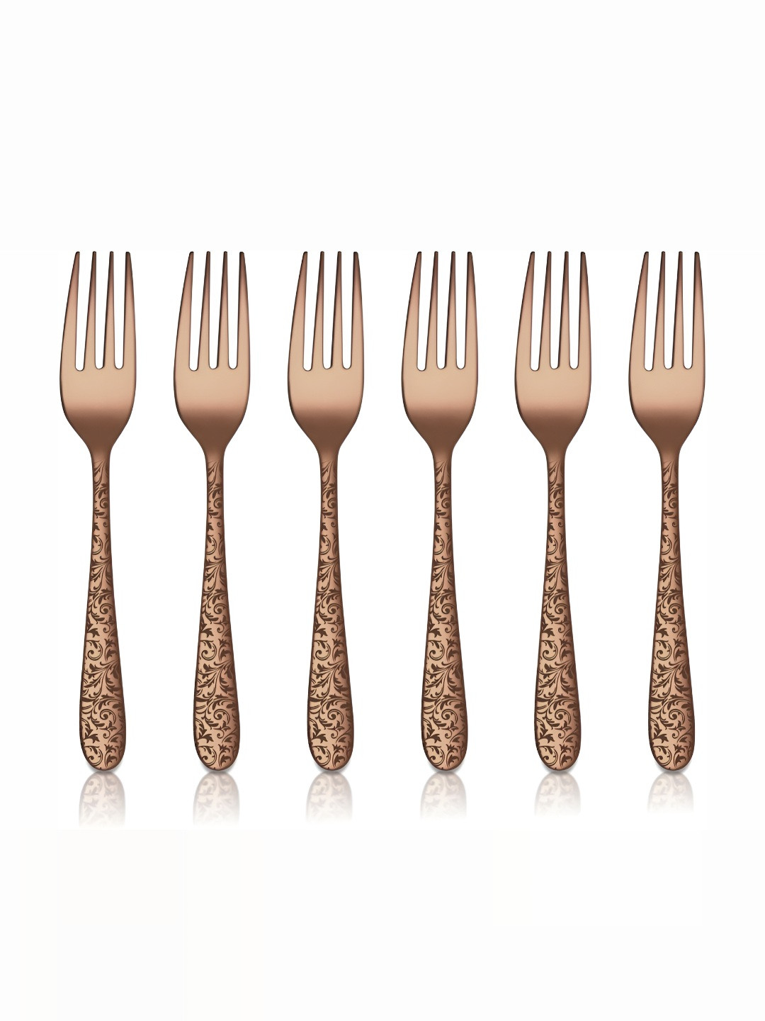 

Shri & Sam 6-pcs Stainless Steel PVD Coating Baby Fork, Rose gold