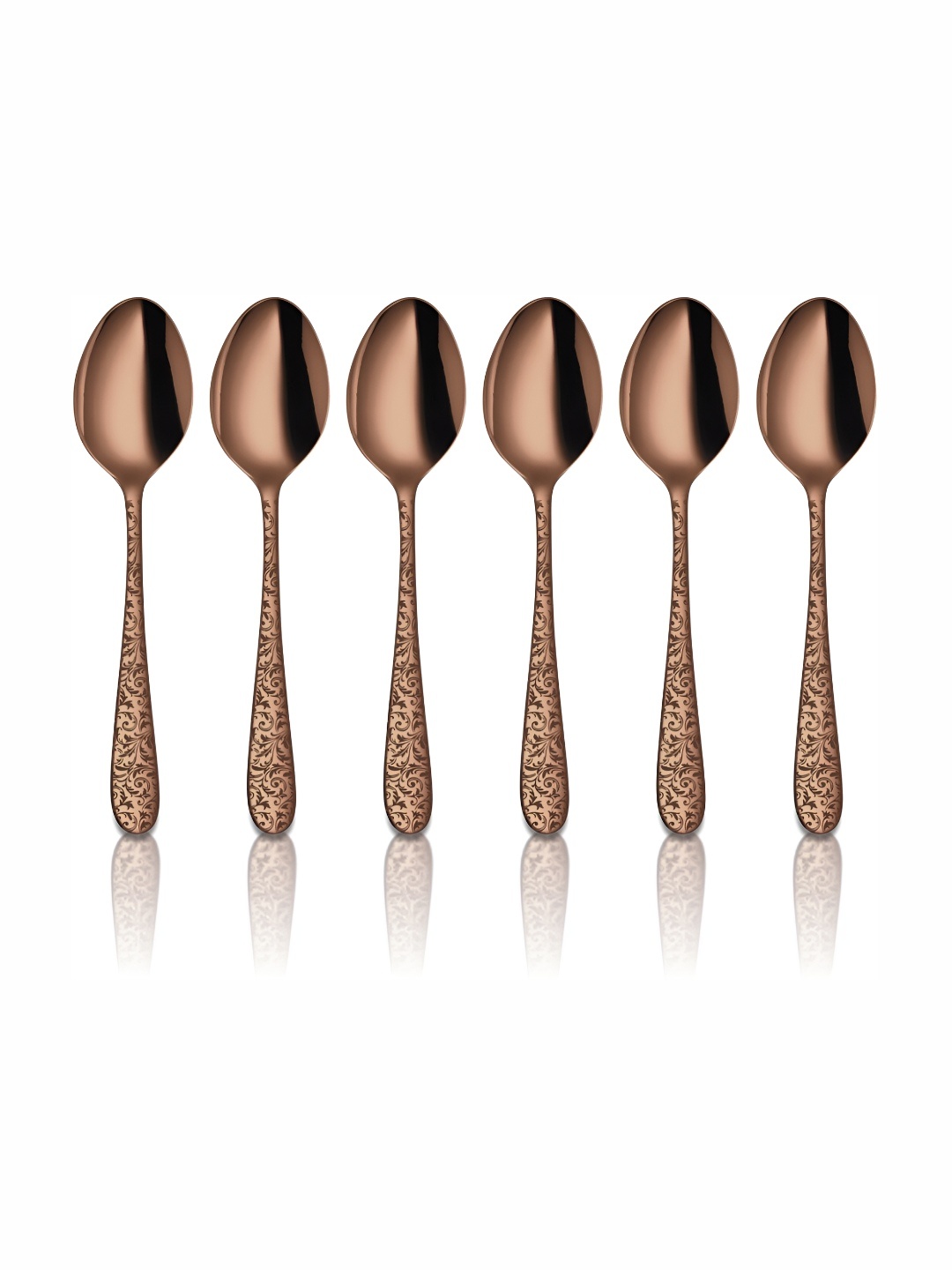 

Shri & Sam Jasmine Gold Toned 6 Pieces Dessert Spoons, Rose gold