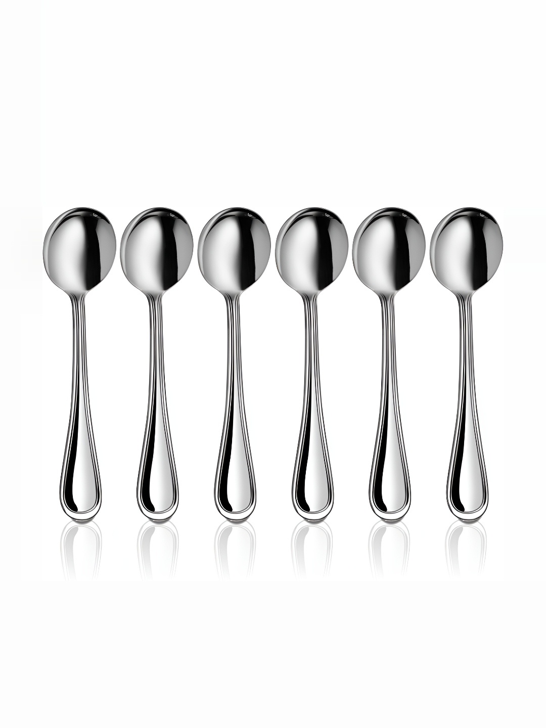 

Shri & Sam Silver toned 6 pcs Stainless Steel Soup Spoon