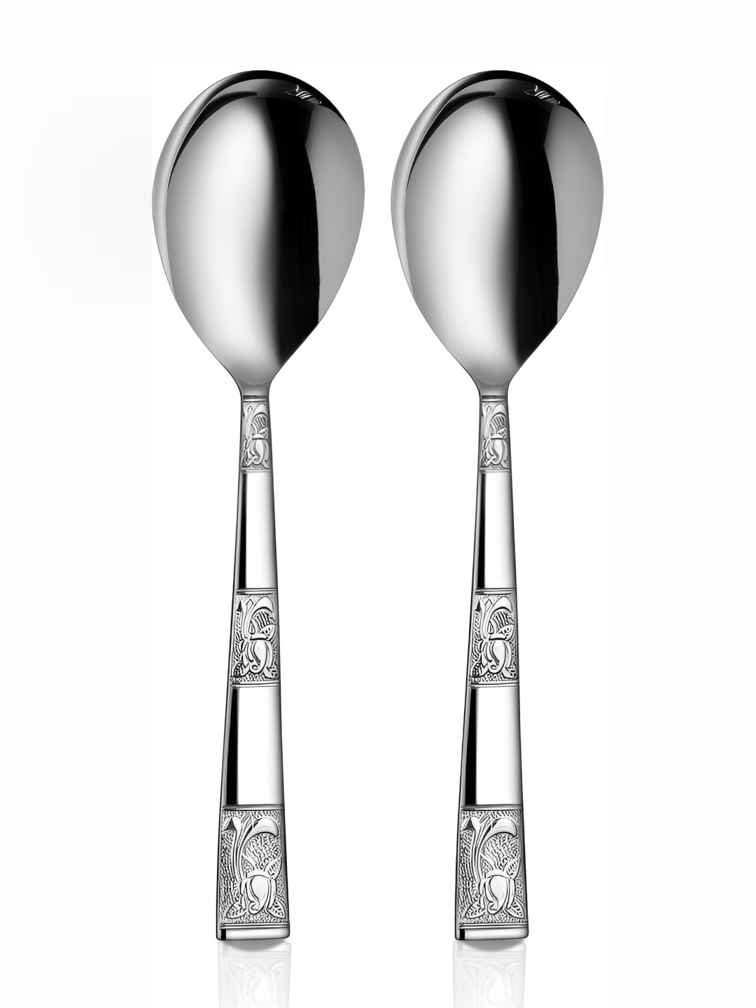 

Shri & Sam Lotus Grey 2 Pieces Serving Spoon Steel Cutlery Set