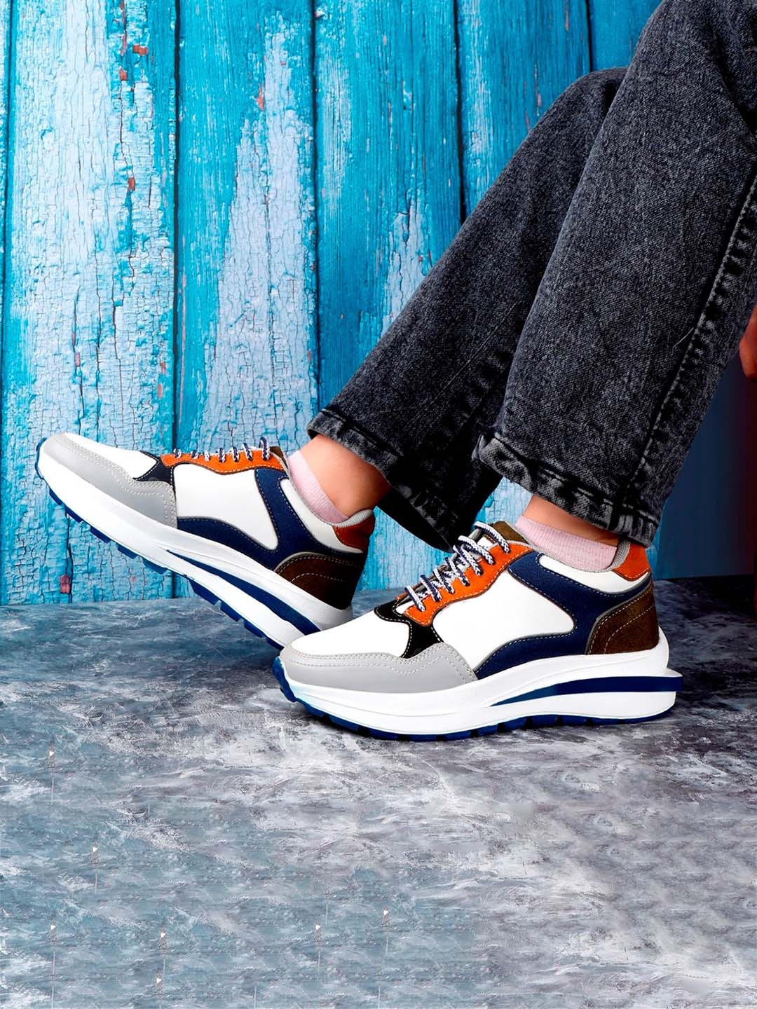 

Bxxy Women New Arivla Colourblocked Sneakers, Blue