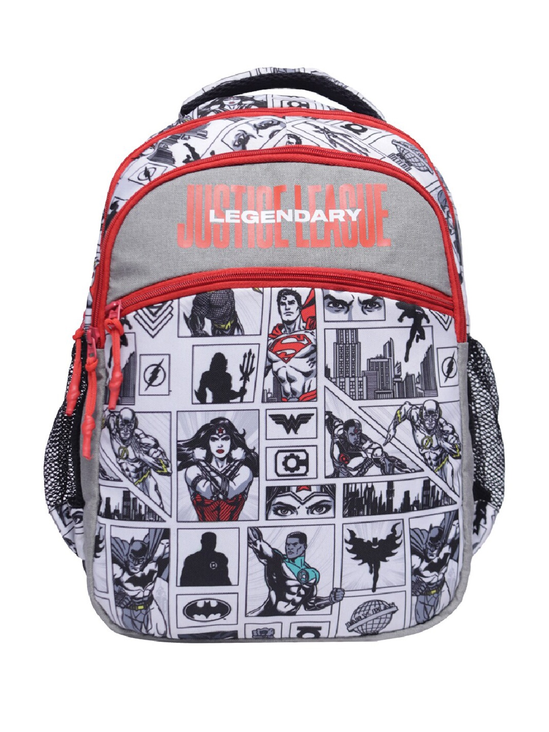 ASTRID Boys Justice League Printed Padded Backpack, Grey
