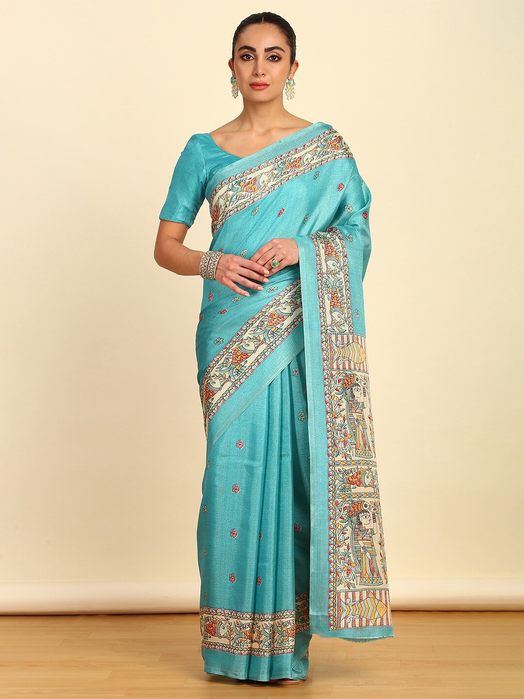 

Soch Ethnic Motifs Art Silk Saree, Blue