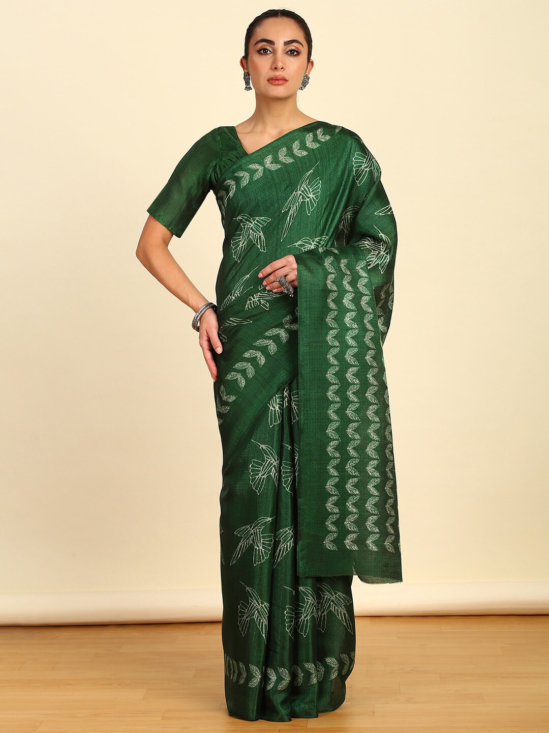 

Soch Woven Design Art Silk Saree, Green