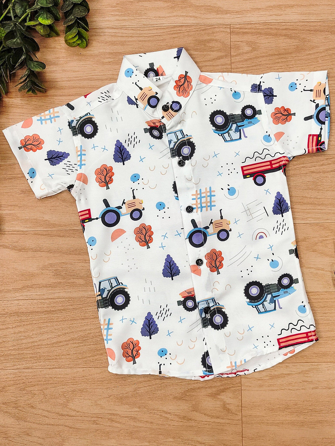 

BAESD Boys Opaque Printed Formal Shirt, White