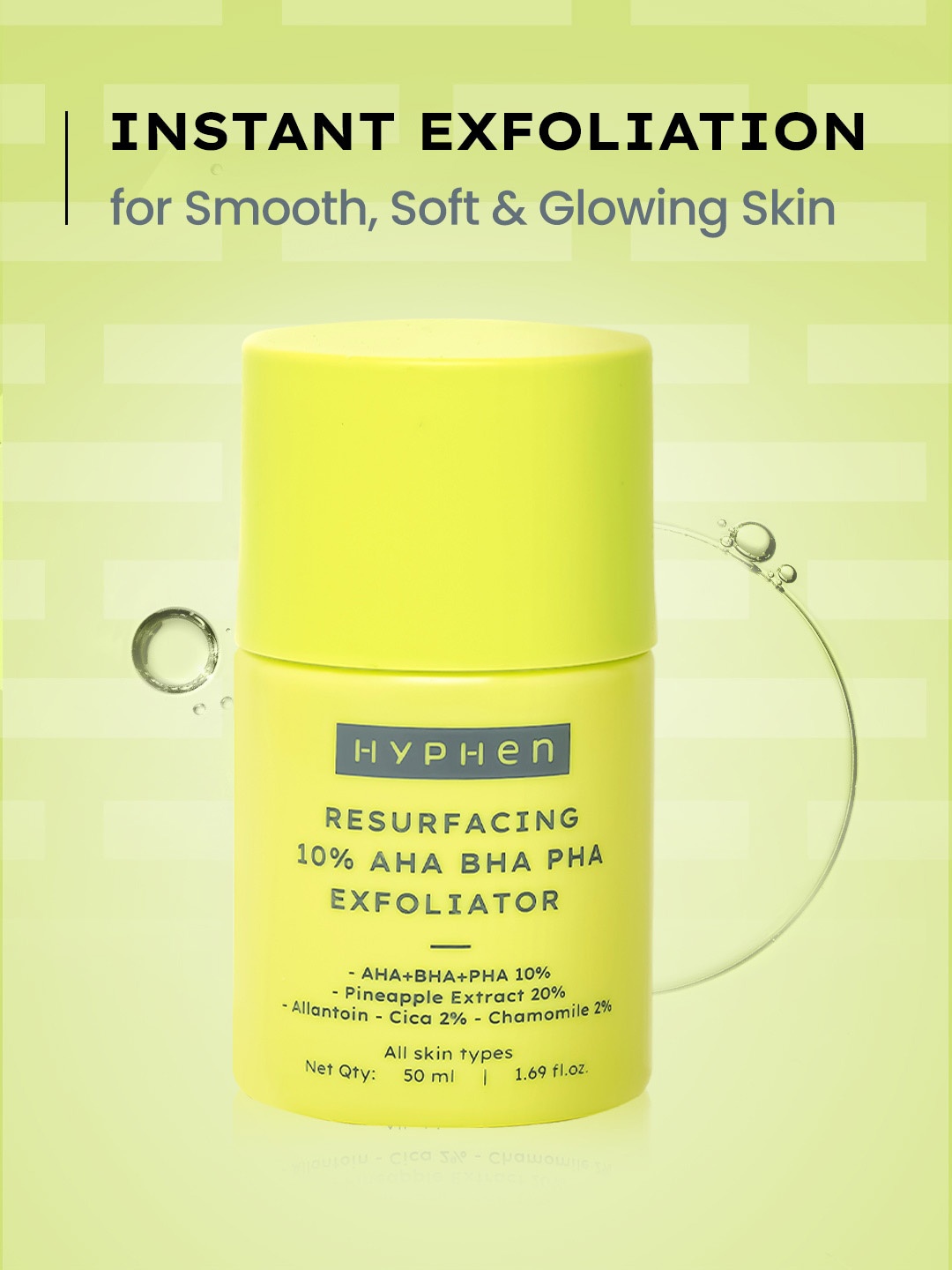 Hyphen Resurfacing 10% AHA BHA PHA Exfoliator - 50g, White