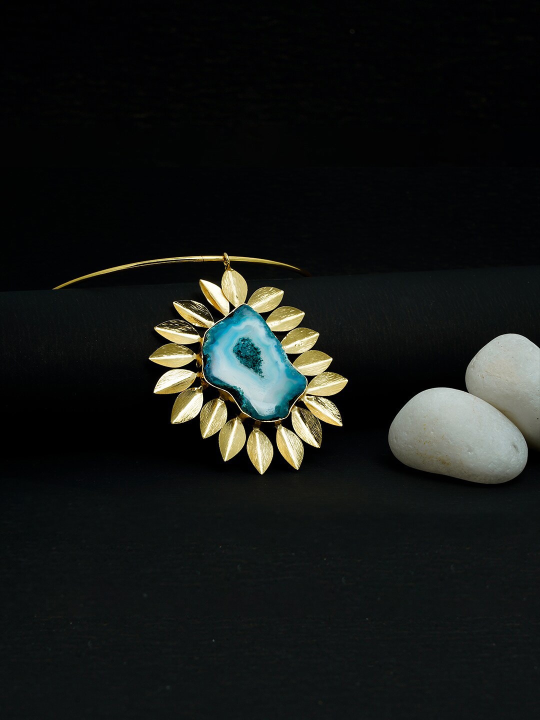 

VIRAASI Gold-Plated Stone Studded Hasli Necklace