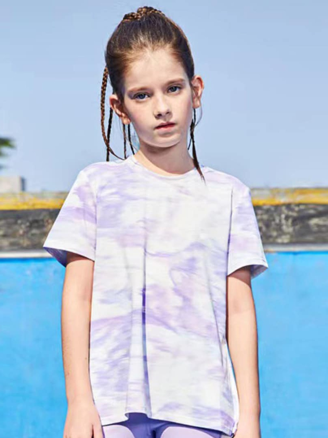 

INCLUD Girls Tie & Dye Printed Styled Back Top, White