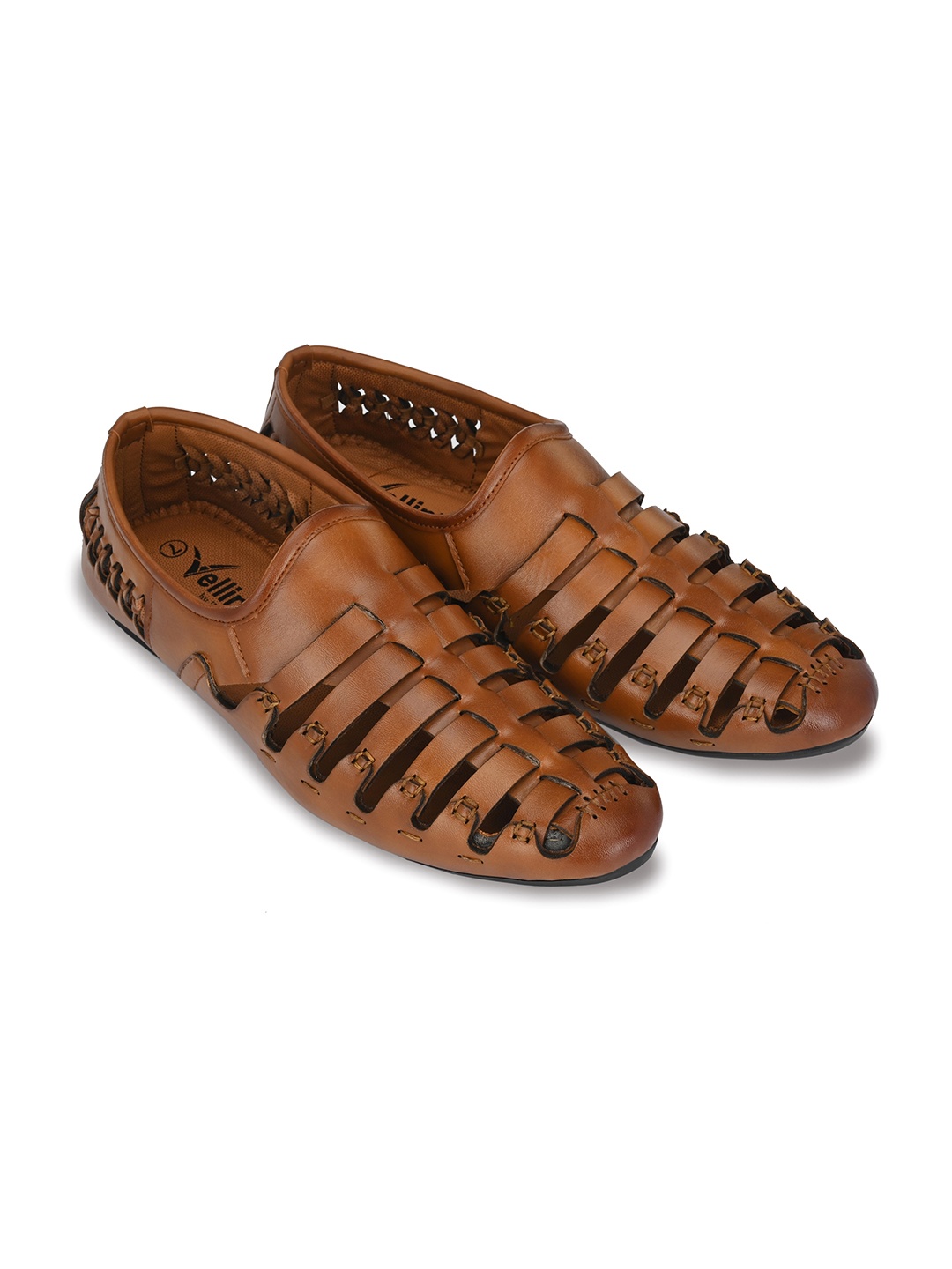 

Vellinto Men Lightweight Comfort Insole Contrast Sole Mojaris, Beige