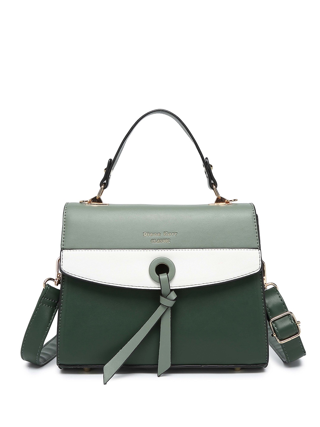 

Diana Korr Colourblocked Structured Sling Bag, Green